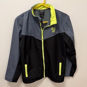 Nike Black and Gray Jacket with Neon Yellow Accents